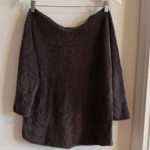 Angela Mara Forest Green Shaggy Sweater Ultra Soft Warm 3/4 Sleeve Woman L NWT - Picture 5 of 8